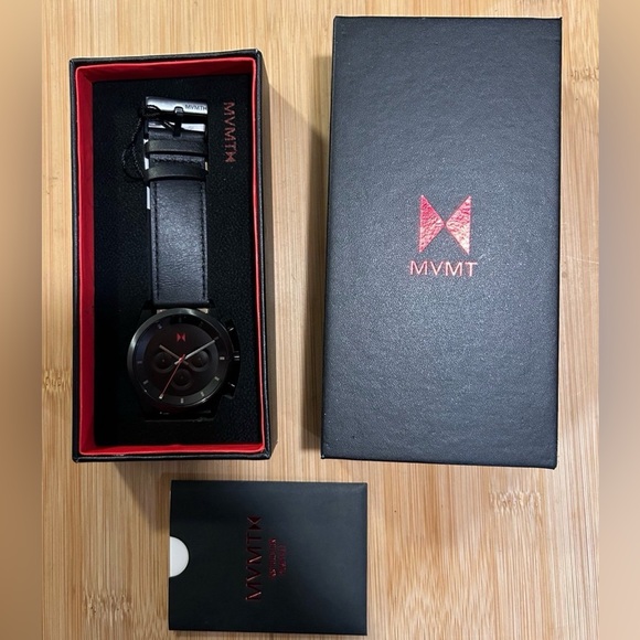 MVMT Element Watch With 44mm Black Face & Black Leather Band - Picture 8 of 8